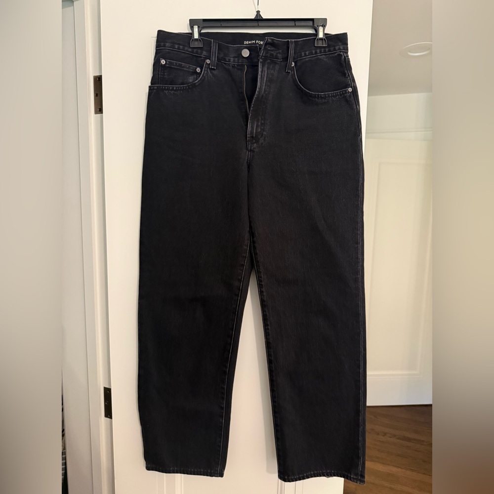 Denim Forum Women’s Black 90s Marlo Hi-Rise Baggy Jeans